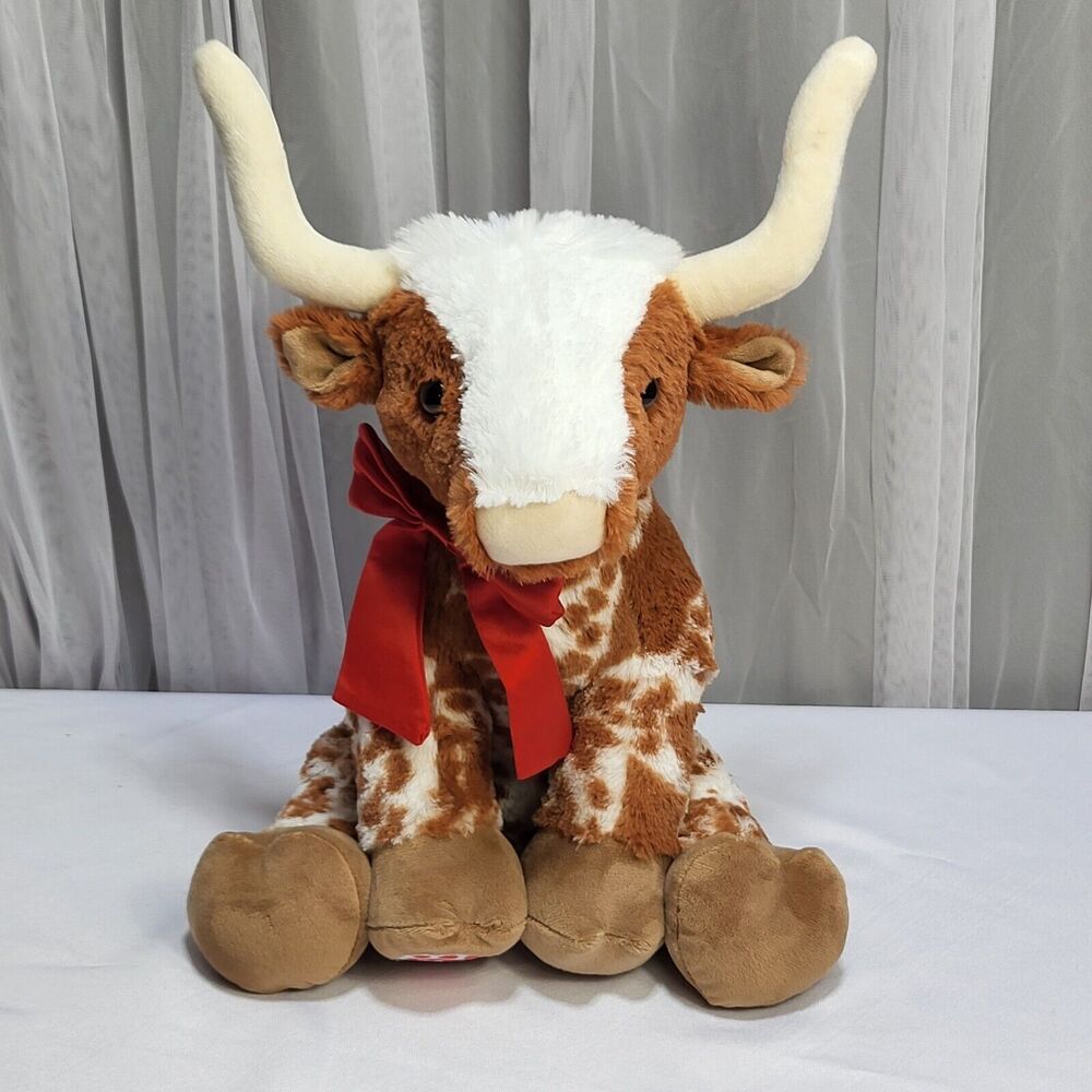 Build A Bear Workshop Longhorn Cow Texas‎ Steer Brown White 2023 Stuffed Plush - Picture 4 of 16